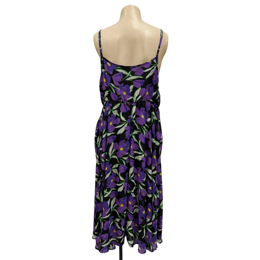 Purple Floral Dress - Size 14