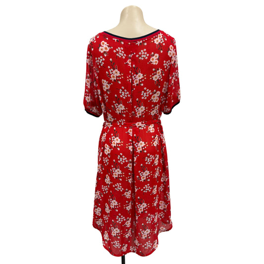Red Floral Dress - Size M