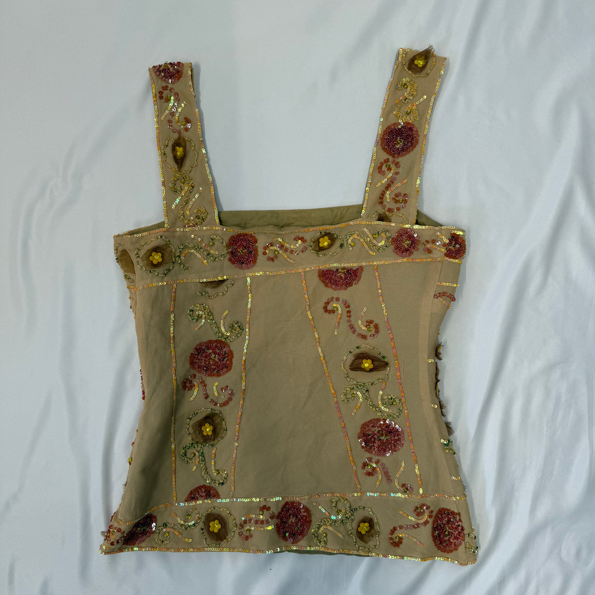 Beige Silk Tank - Size 8￼