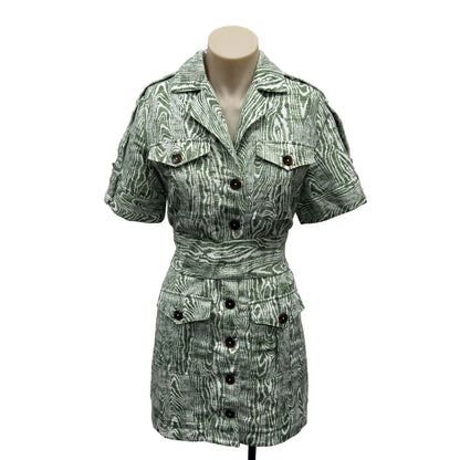 Green Patterned Dress - Size 6