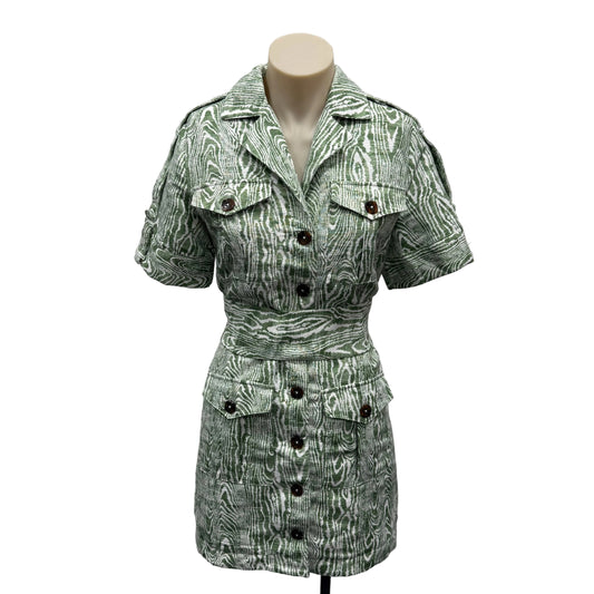 Green Patterned Dress - Size 6