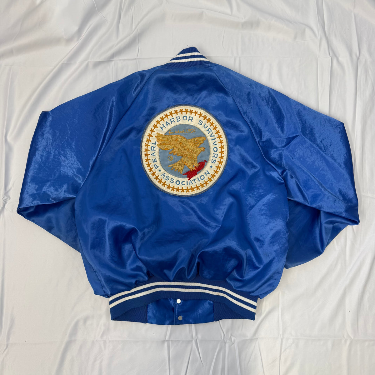Blue Shiny Bomber Jacket - Size M