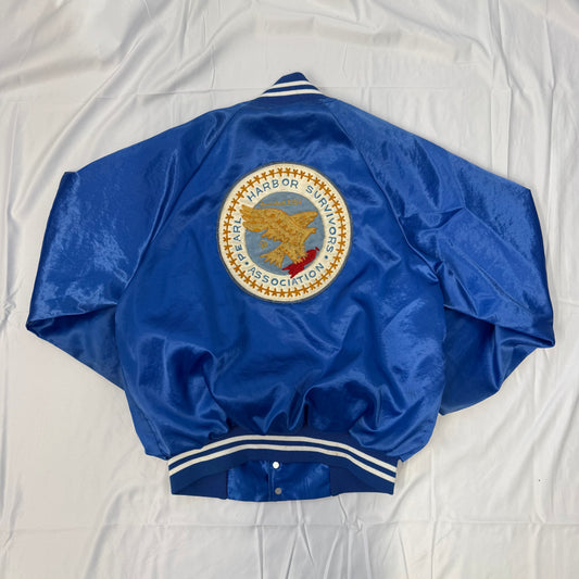 Blue Shiny Bomber Jacket - Size M