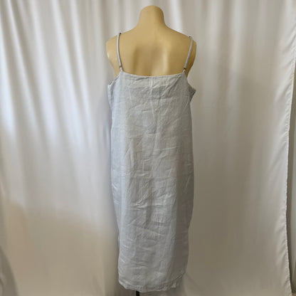 Pale Blue Linen Dress - Size 12