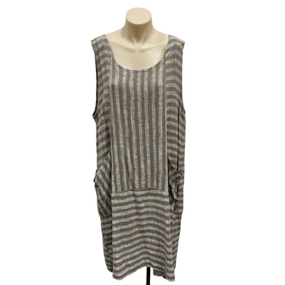 Stripe Linen Dress - Size 14