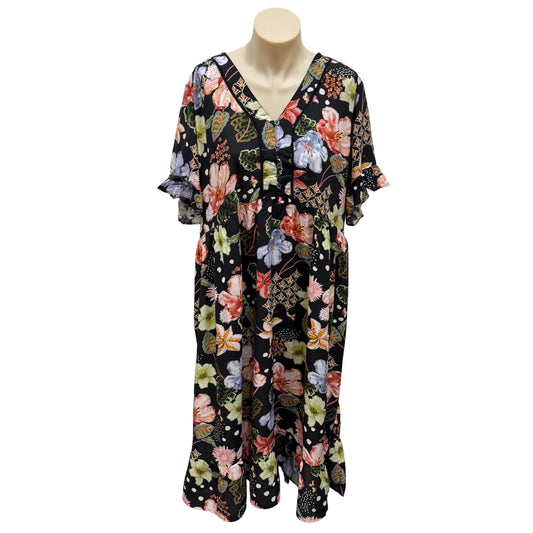 Dark Floral Dress - Size 16