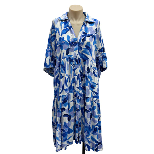 Blue Cotton Dress - Size L