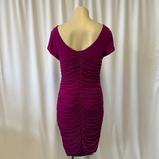 Ruched Magenta Dress - Size 12