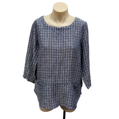 Blue Linen Top - Size M