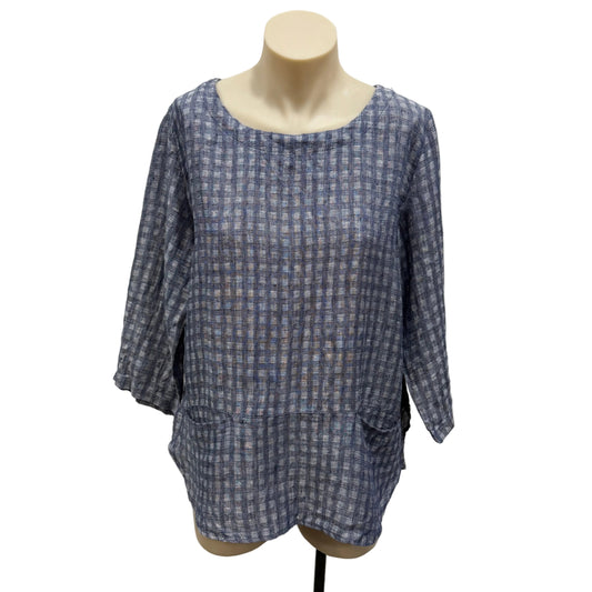 Blue Linen Top - Size M