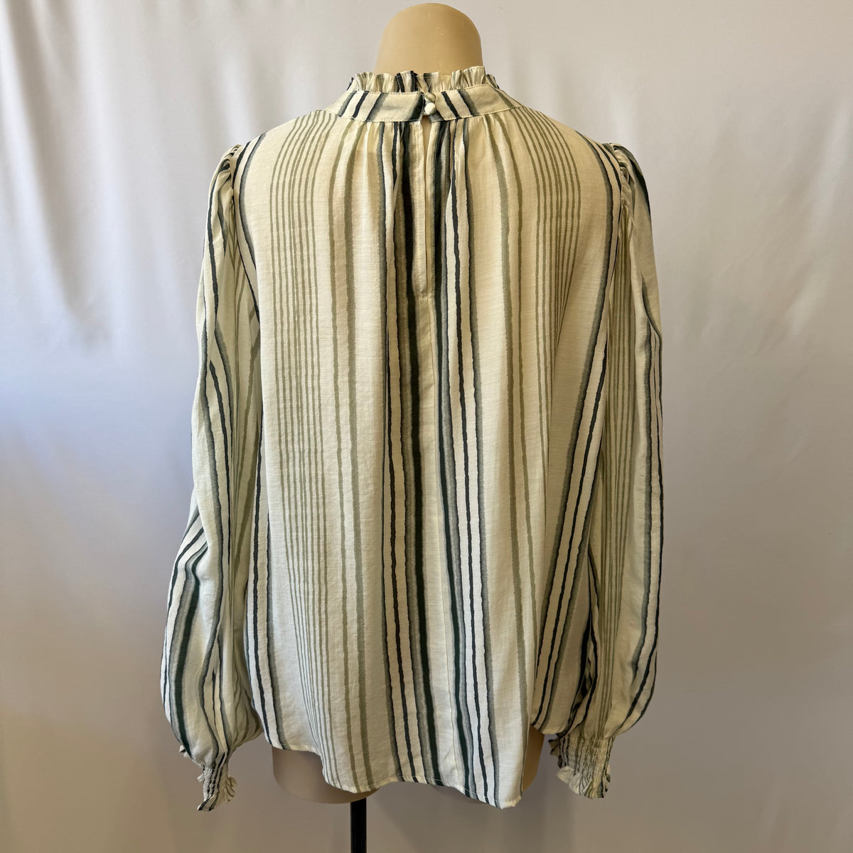 Green Striped Blouse - Size 12