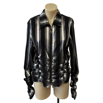 Stripe Zip Blouse - Size 16