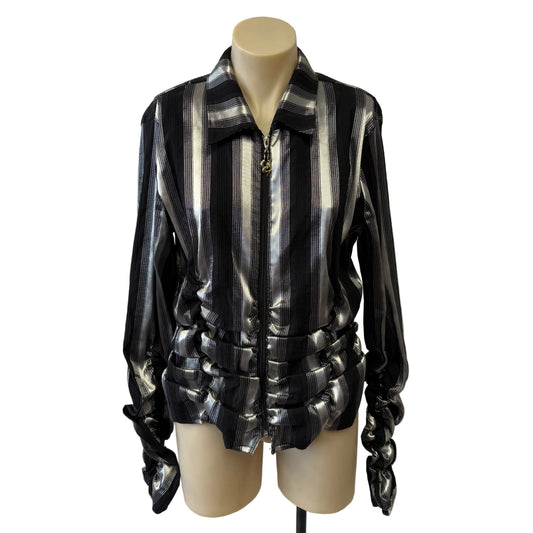 Stripe Zip Blouse - Size 16