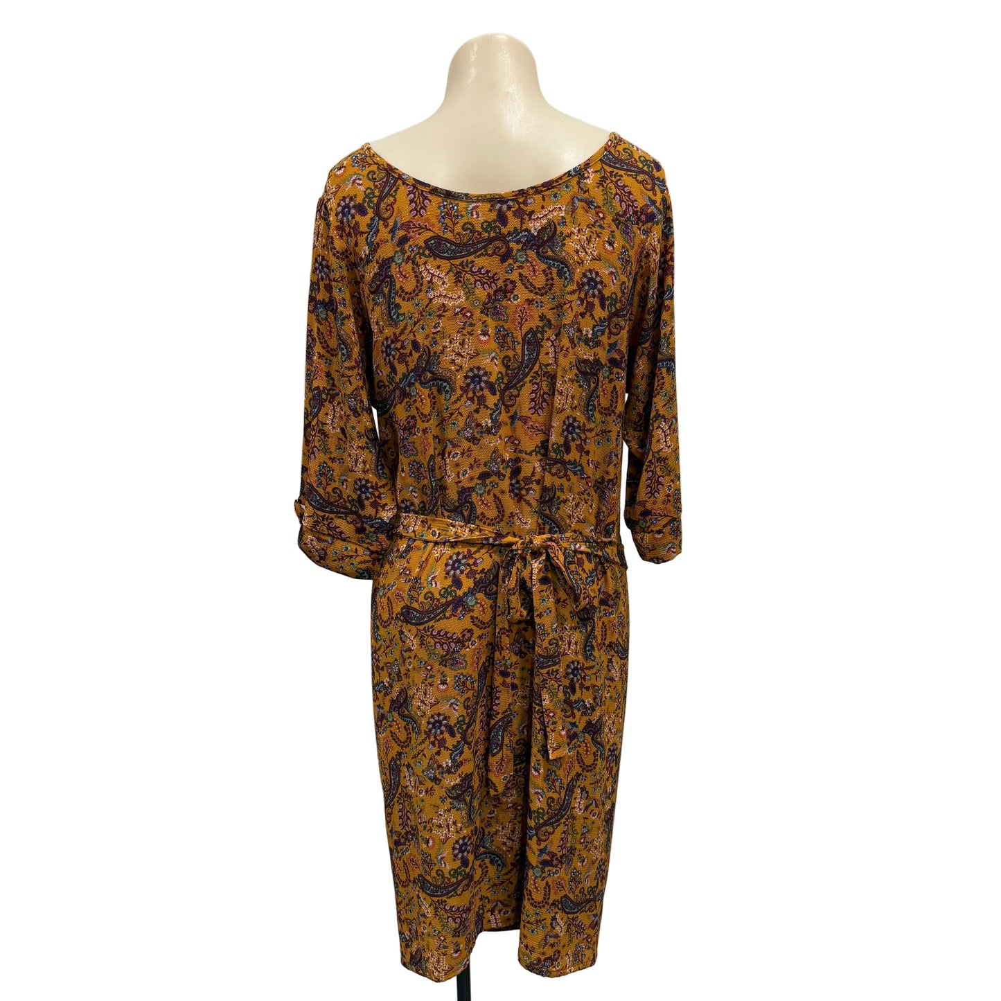 Mustard Wrap Dress - Size 14