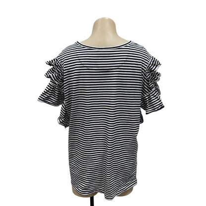 Stripy Frill Tee - Size XS
