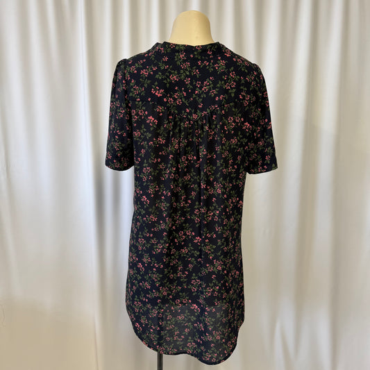 Navy Floral Dress- Size XS