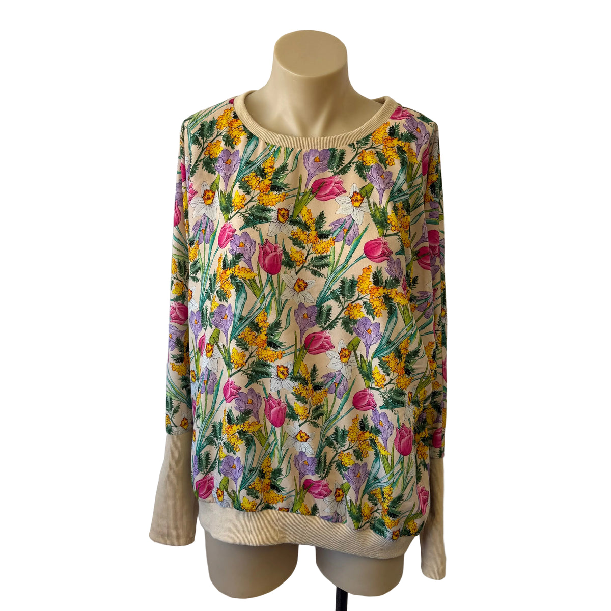 Cream Floral Top - Size M