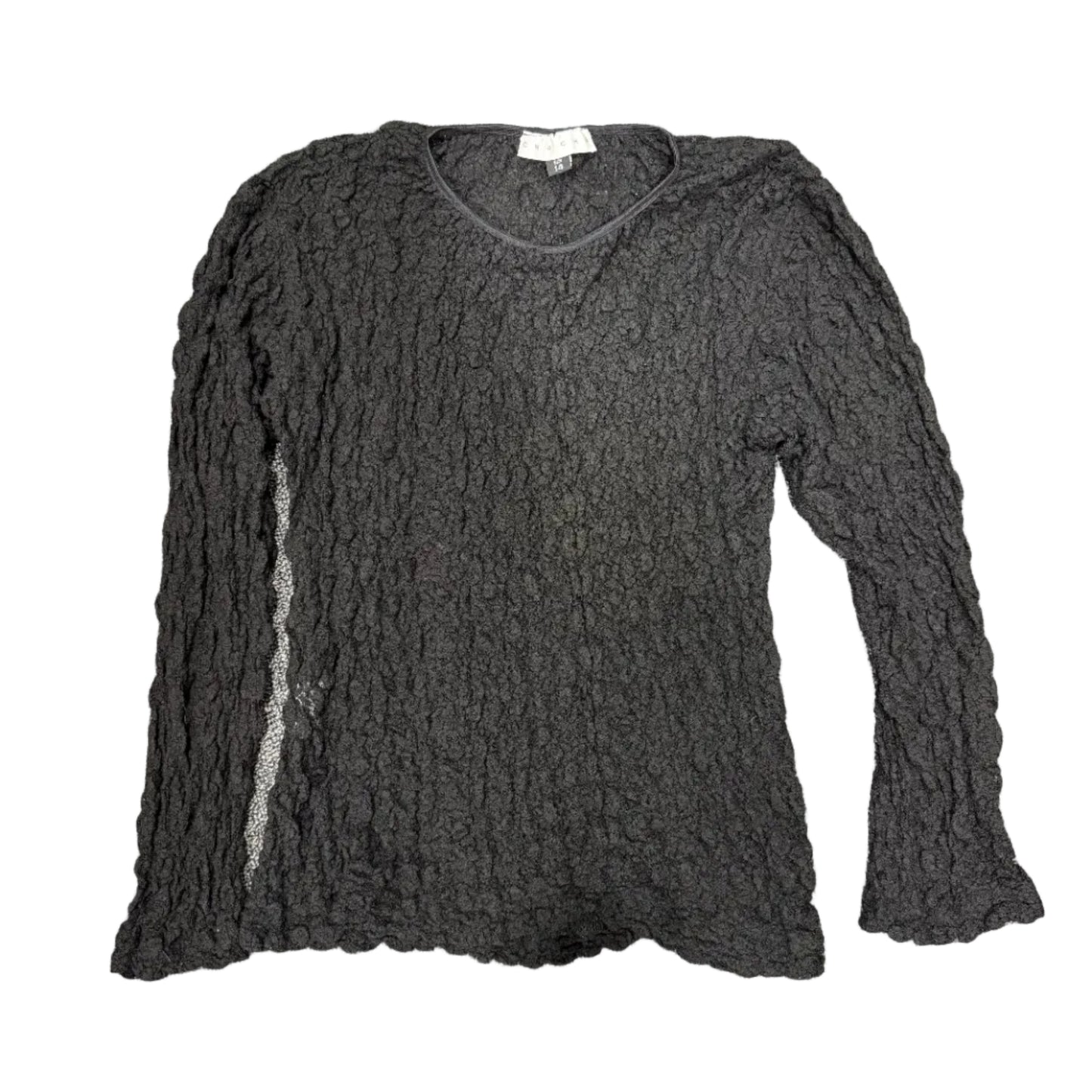 Black Mesh Long Sleeve - Size 14
