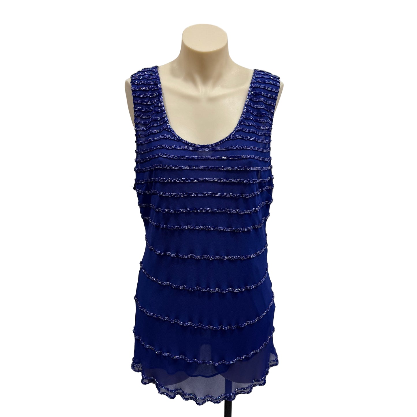Beaded Silk Tank - Size 16