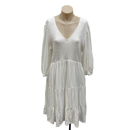 White Tiered Dress - Size 16