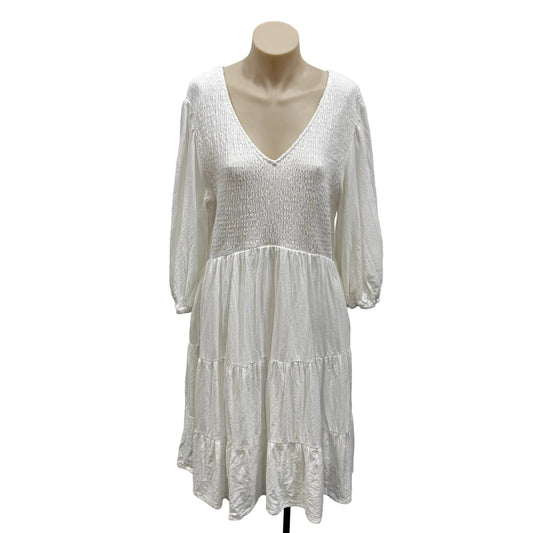 White Tiered Dress - Size 16