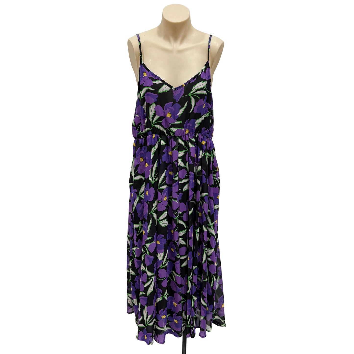 Purple Floral Dress - Size 14