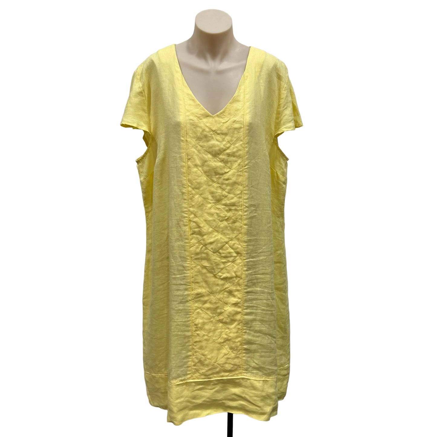Yellow Linen Dress - Size 18