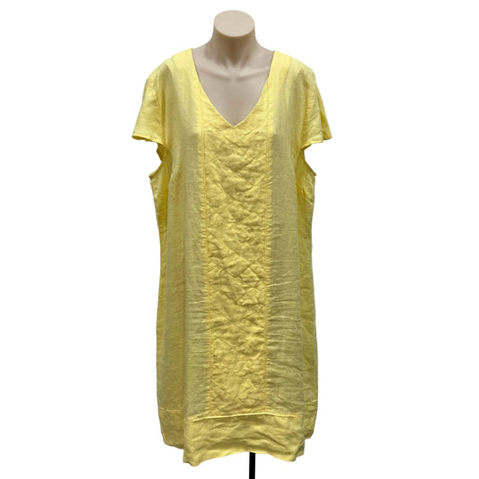Yellow Linen Dress - Size 18