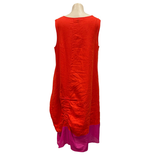 Orange Linen Dress - Size 14