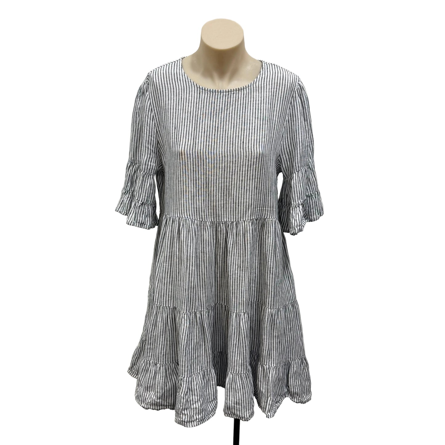 Stripe Linen Dress - Size 8