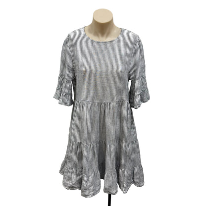Stripe Linen Dress - Size 8