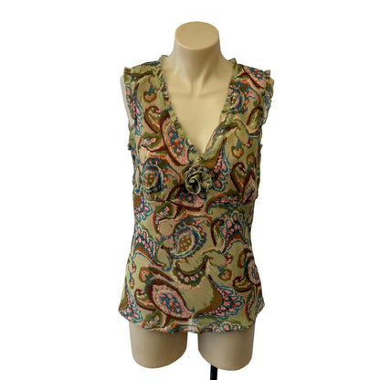Green Paisley Tank - Size 10