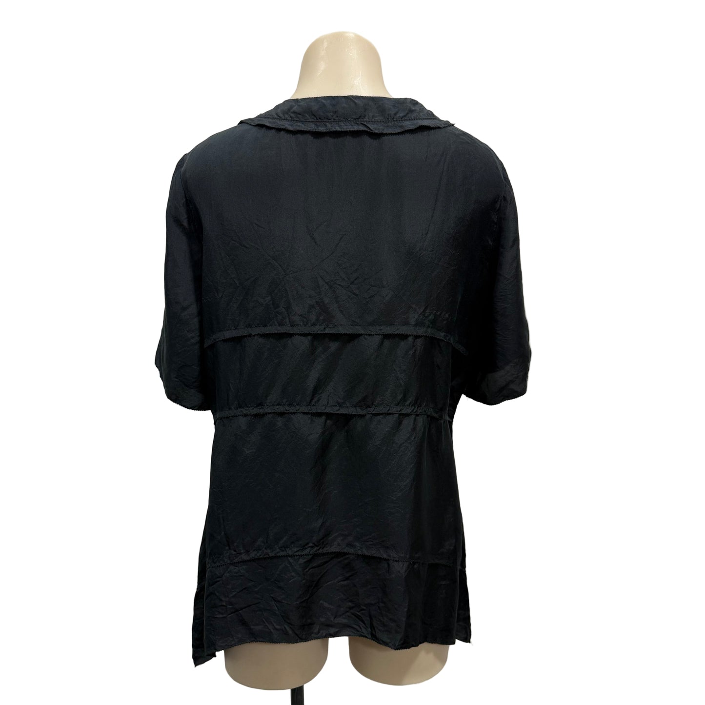 Black Silk Top - Size L
