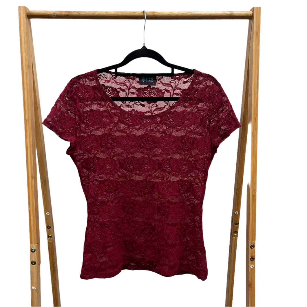 Red Lace Top - Size 10