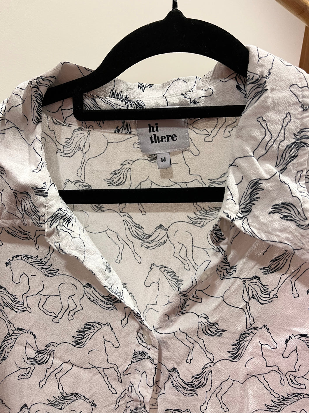 Hi There Horse Shirt - Size 14