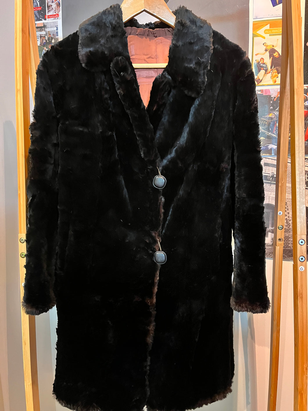 Stunning Black Fur Coat - Size S